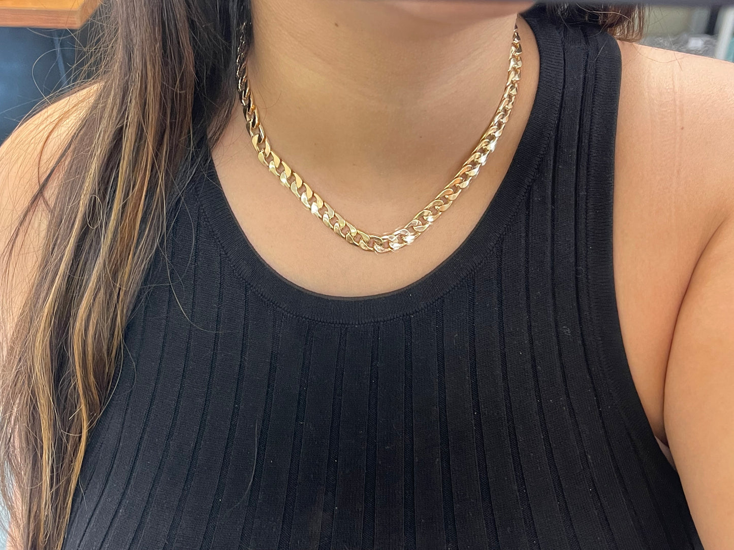 gold chain link cuban necklace
