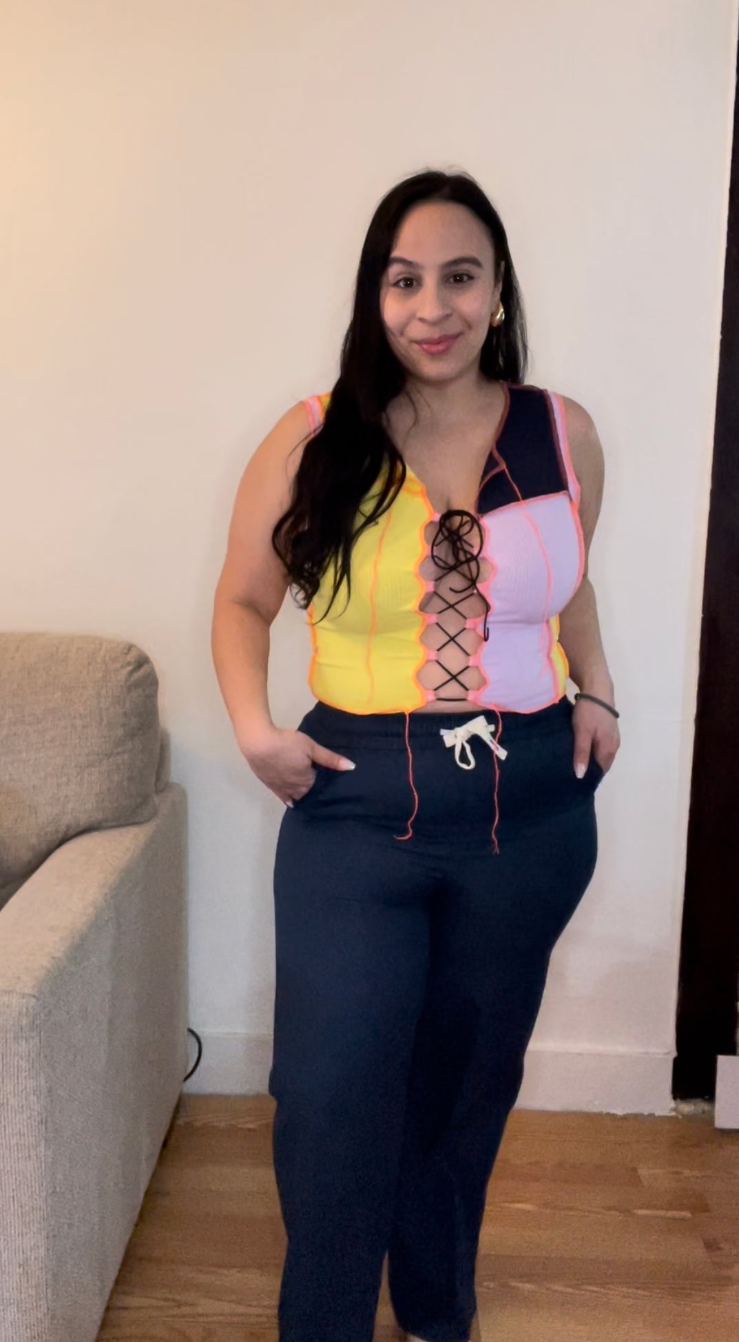 The Starburst Lace Up Top