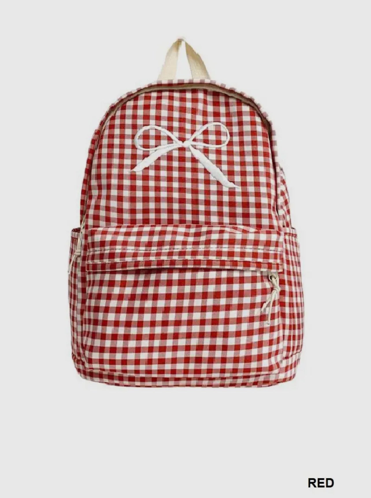 Sweet Bow Checkered Backpack