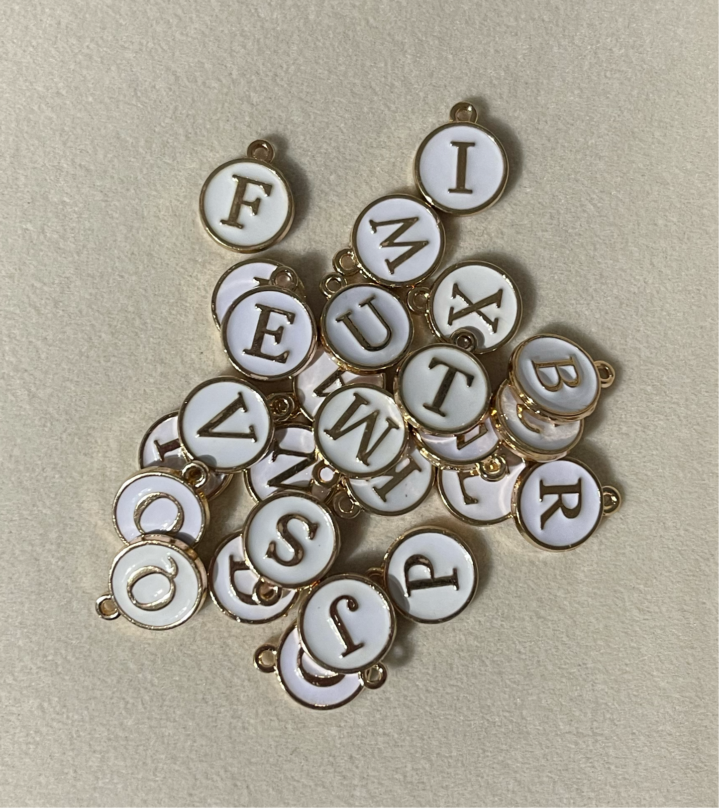 White ABC Charm