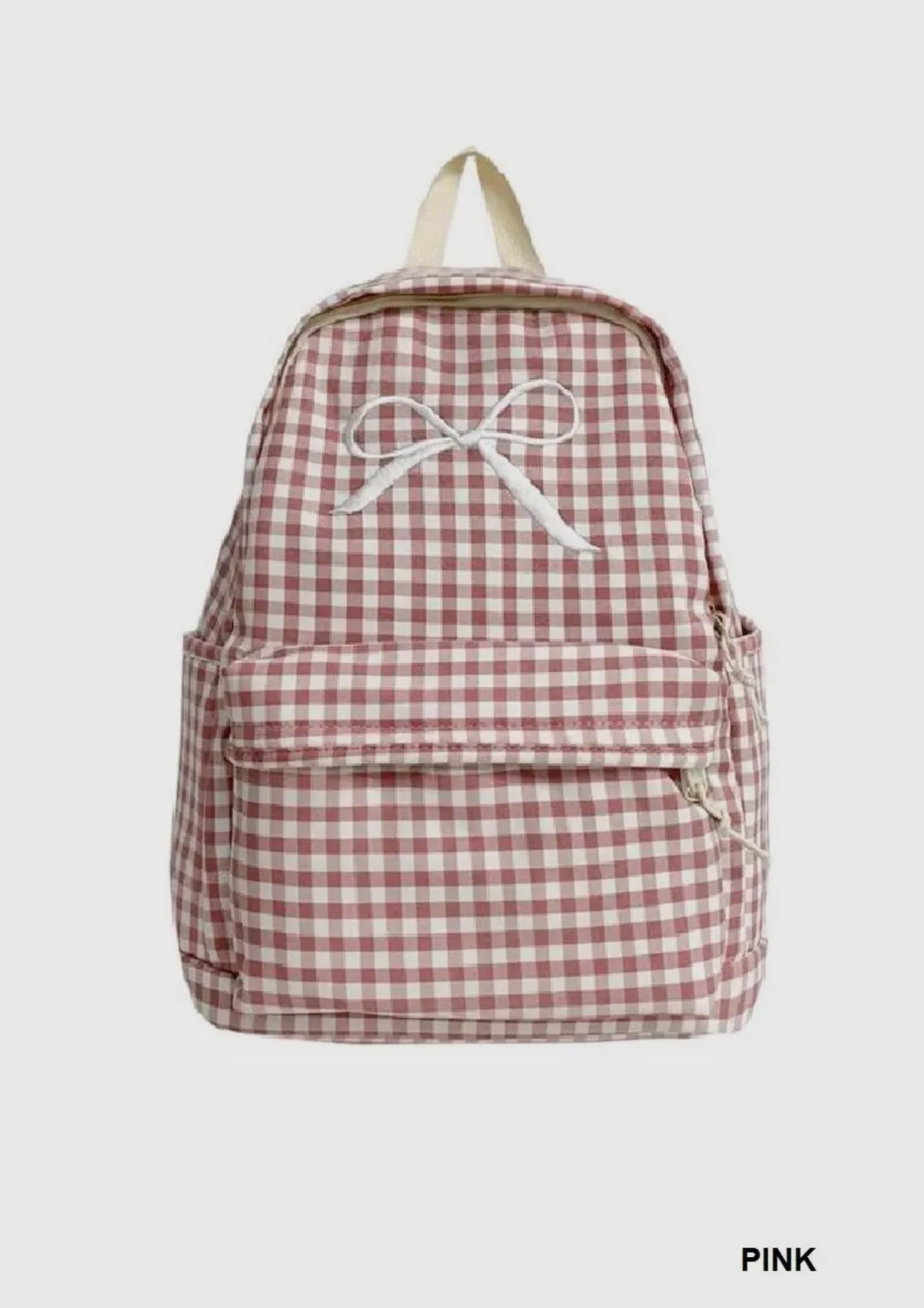 Sweet Bow Checkered Backpack