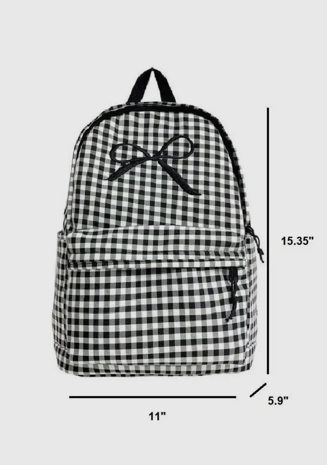 Sweet Bow Checkered Backpack