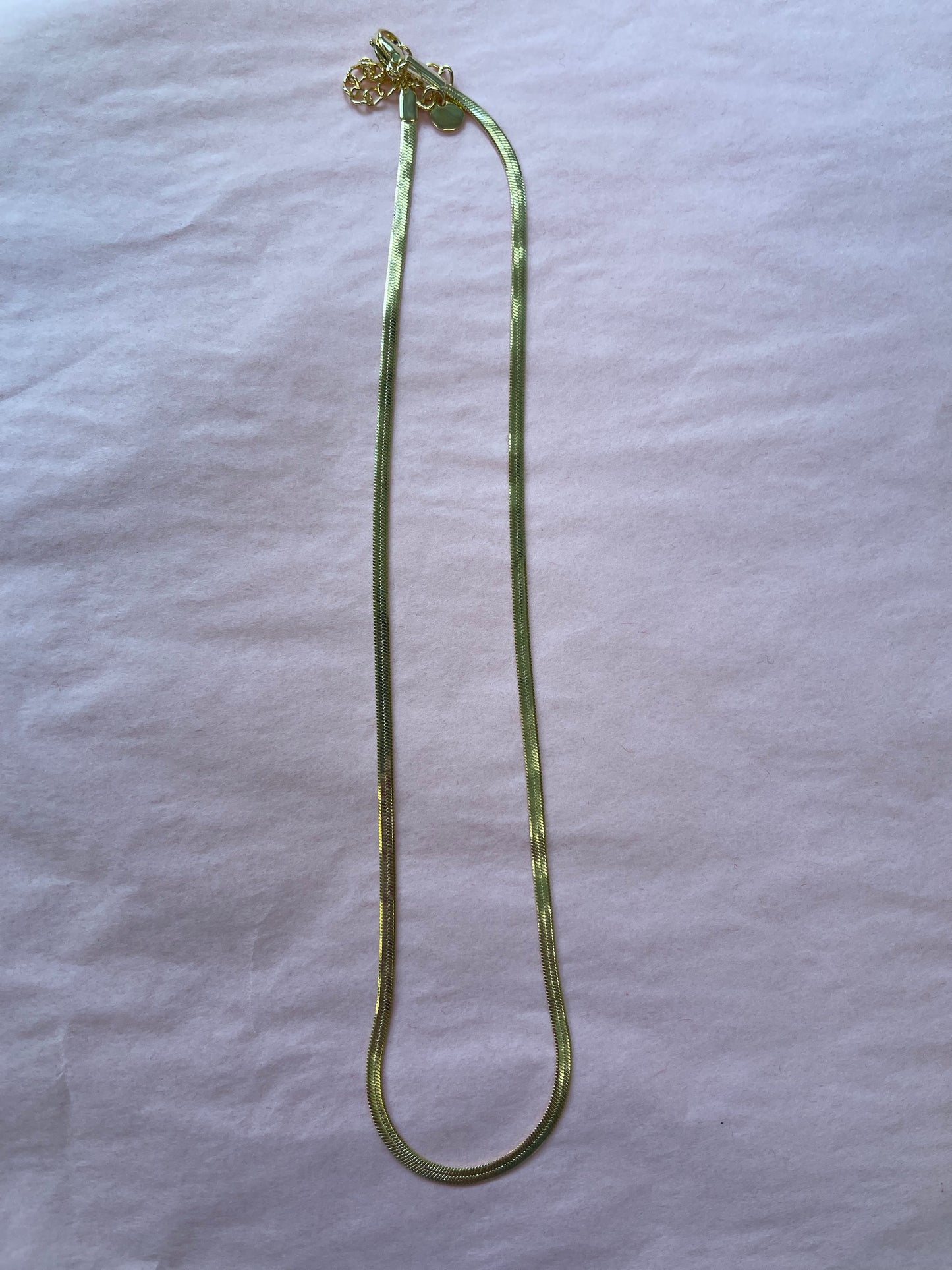 gold herringbone necklace