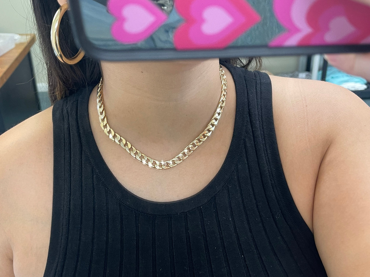 gold chain link cuban necklace