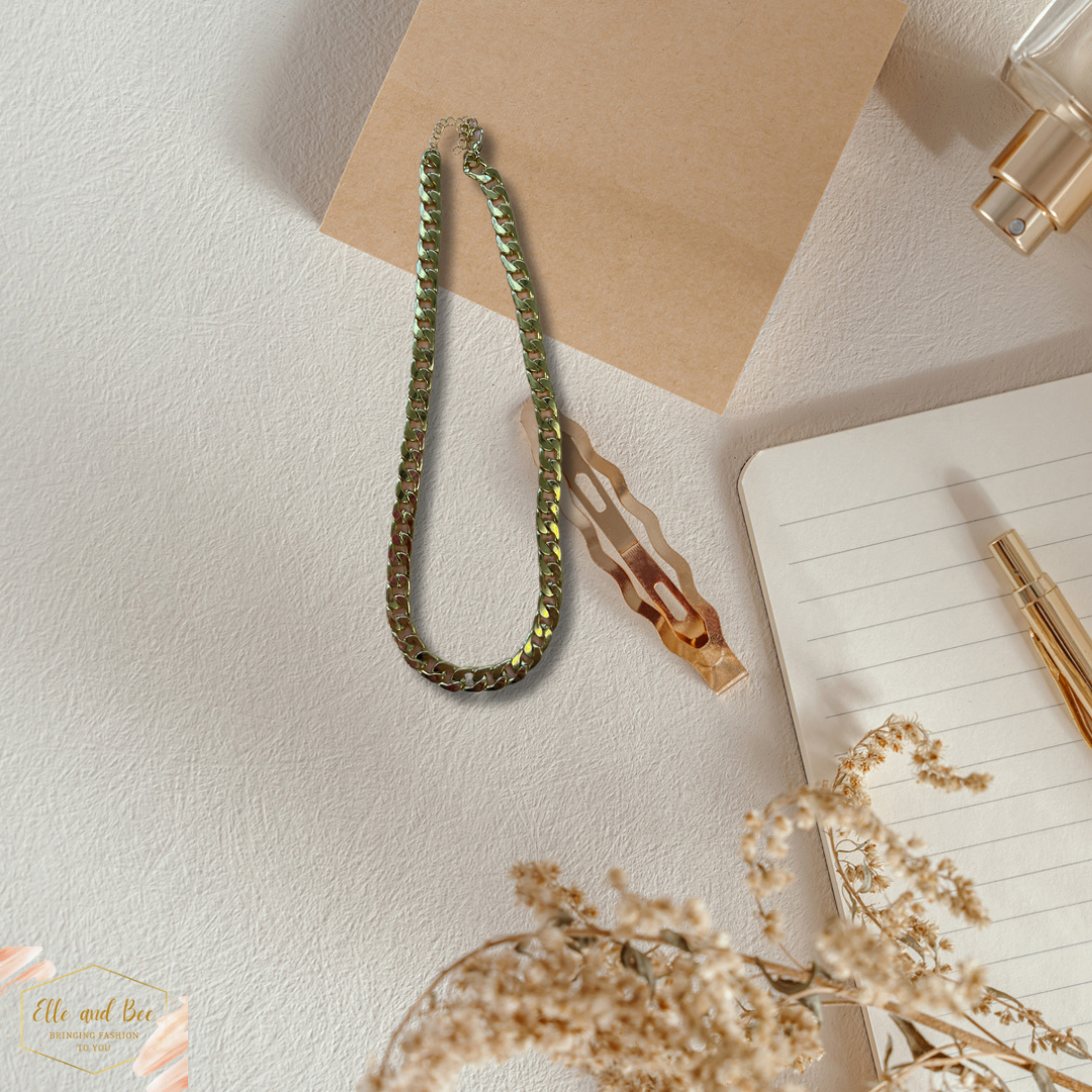 gold chain link cuban necklace