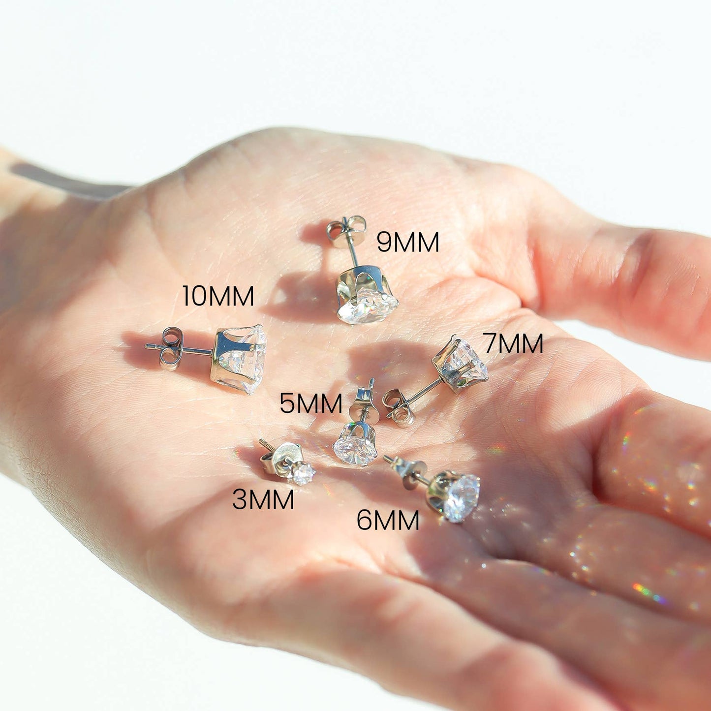 Crystal Dawn Stainless Steel Stud Earrings