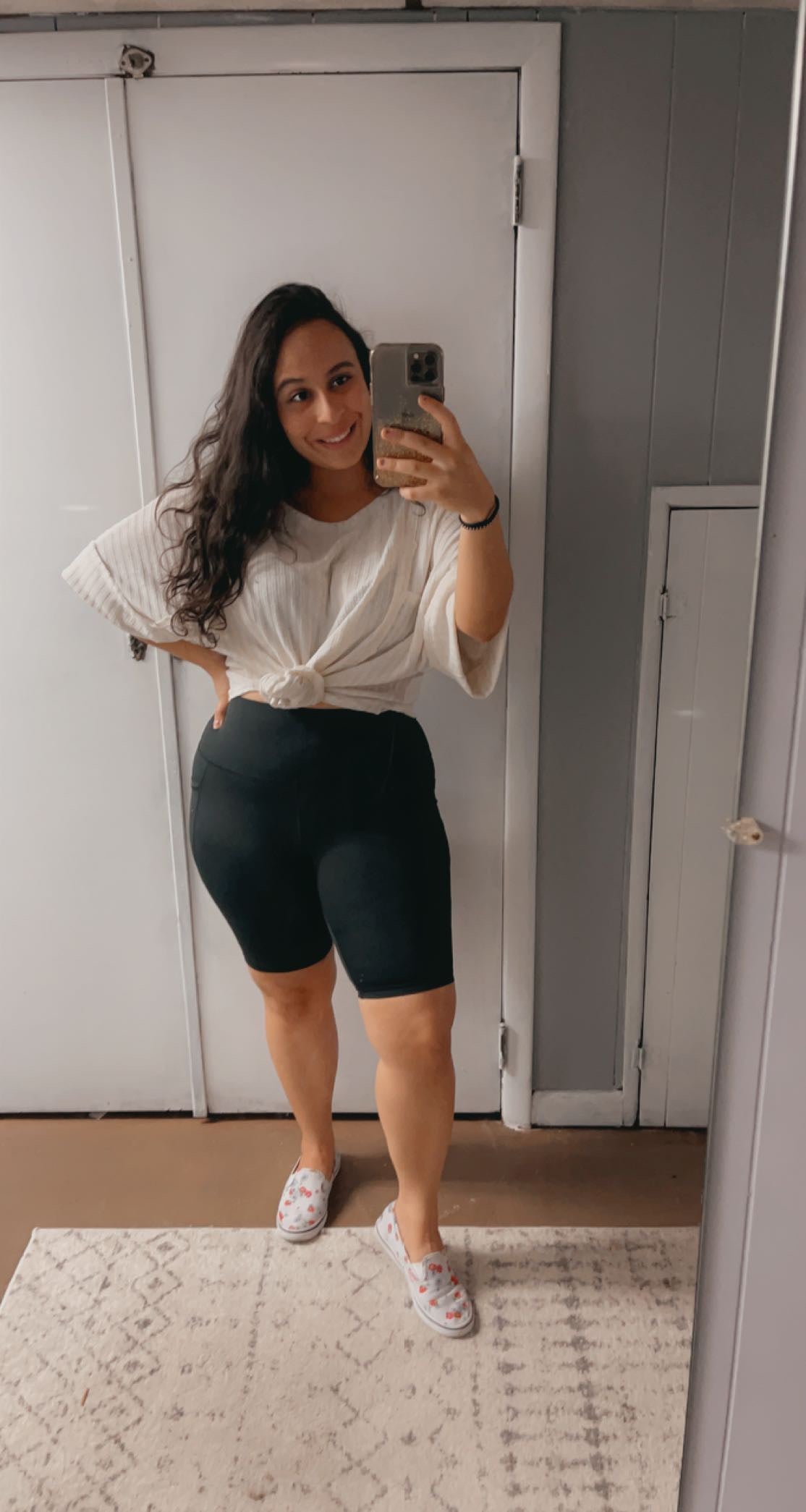 black biker shorts with pockets