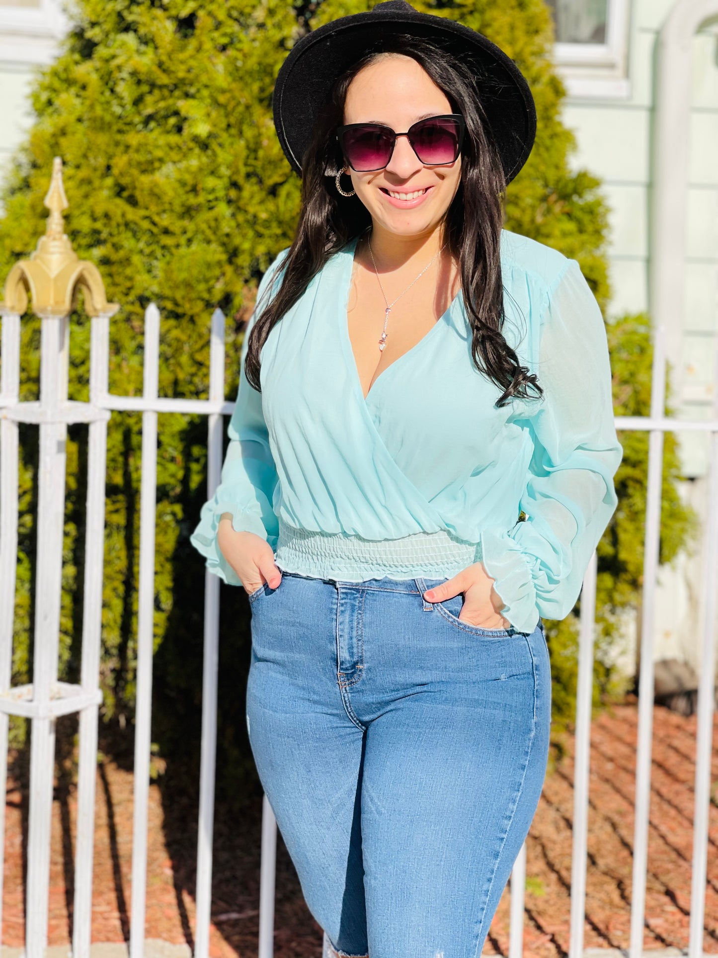 Blue Crop Top
