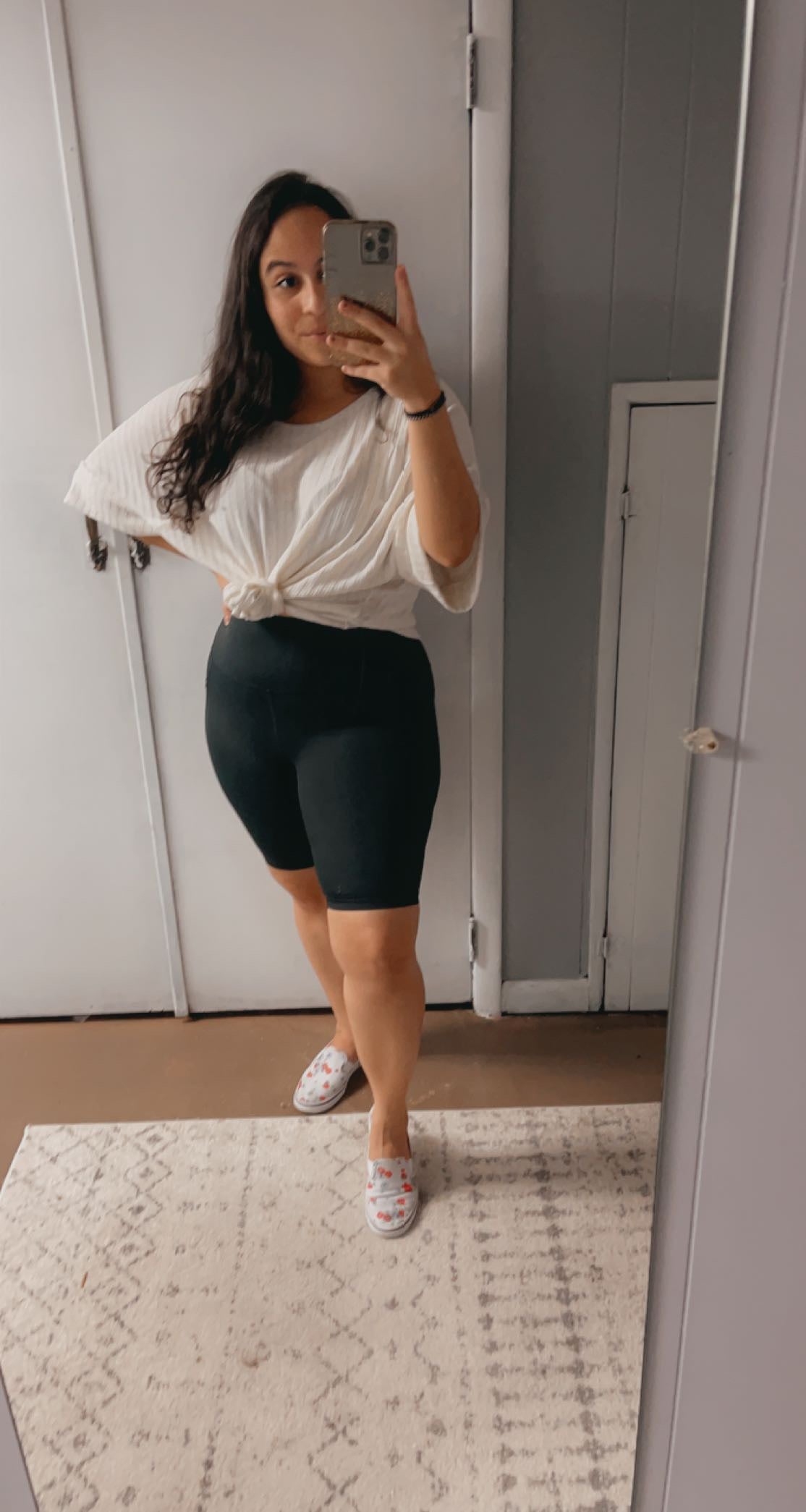 black biker shorts with pockets