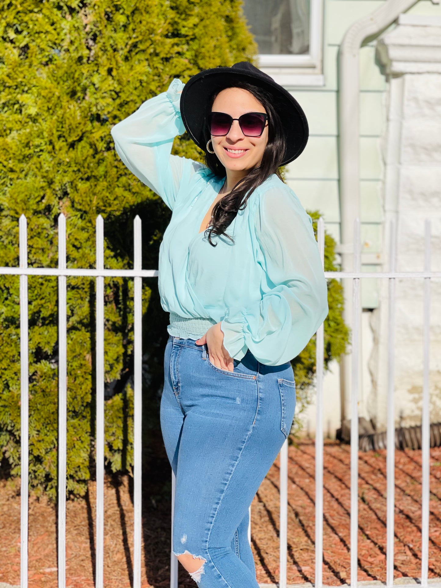 Blue Crop Top