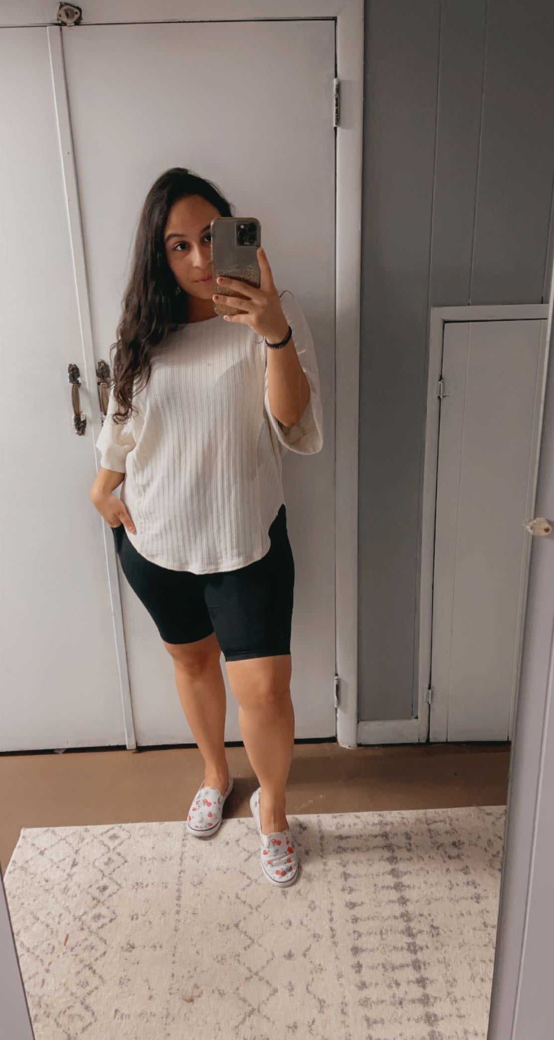 black biker shorts with pockets
