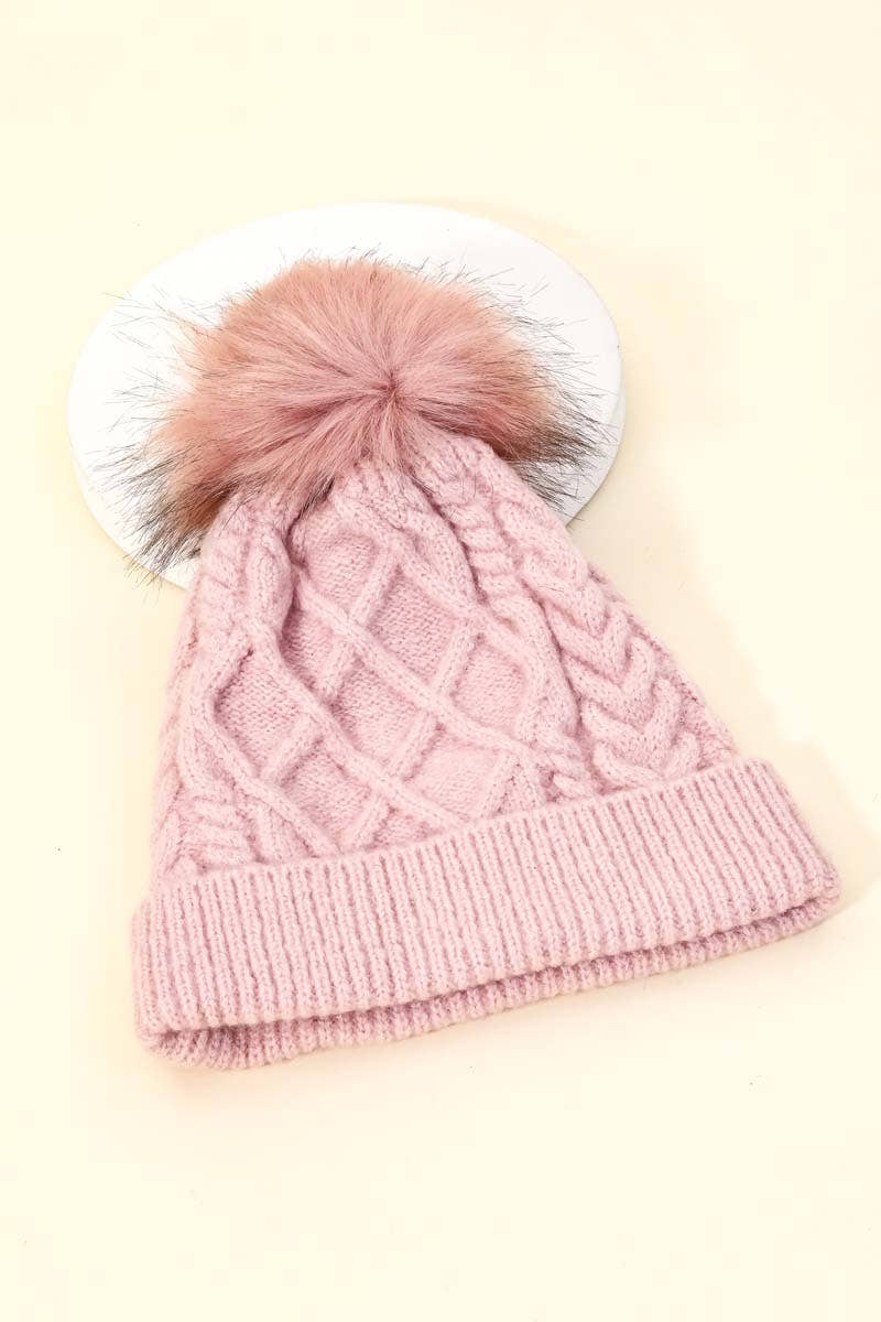 Sugar Snow Cable Knit Beanie