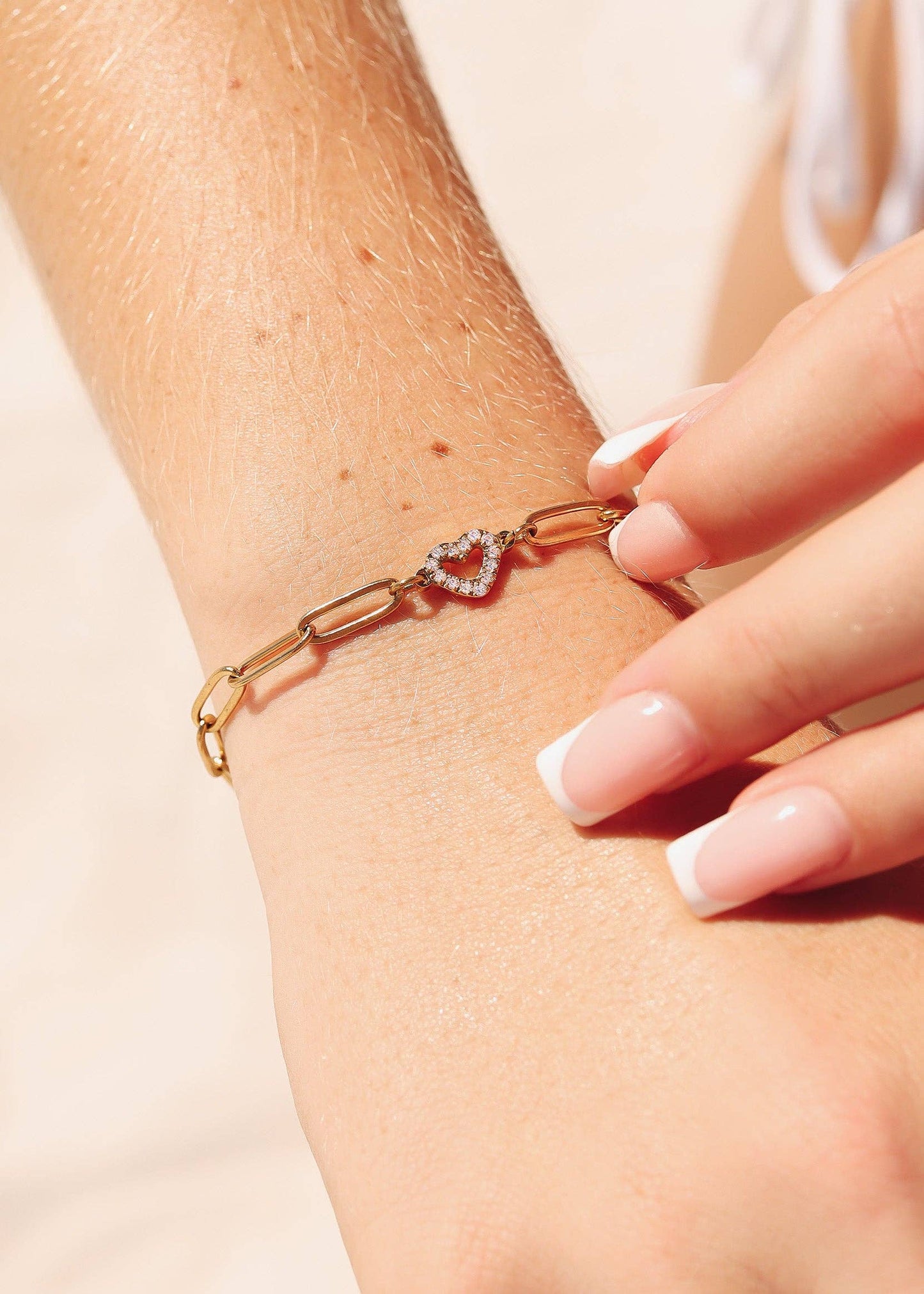 Sweetheart Stainless Steel Paperclip Bracelet