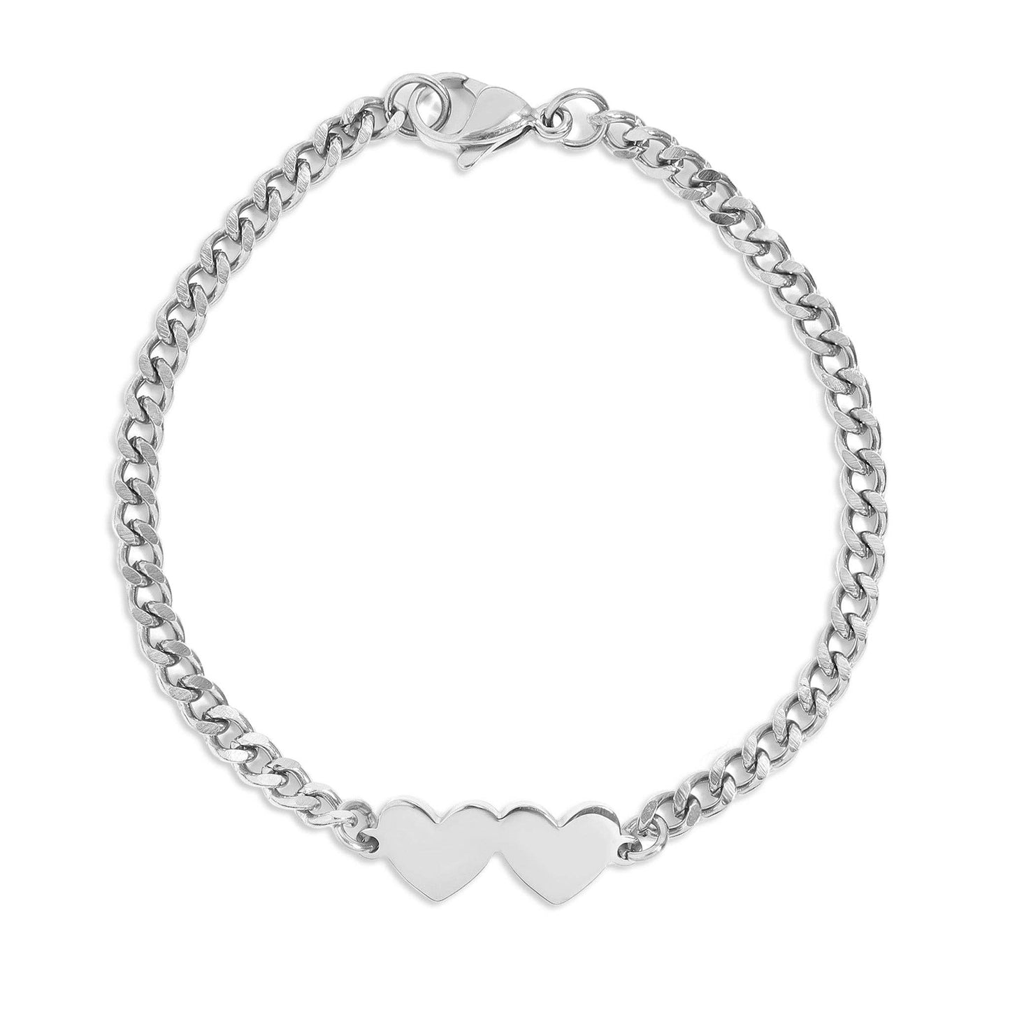 Linked with Love Stainless Steel Chain Bracelet