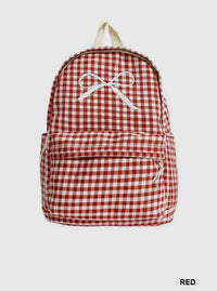 Sweet Bow Checkered Backpack