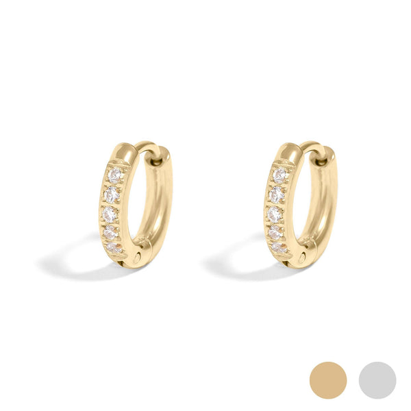 Celeste Stainless Steel Mini Huggie Earrings