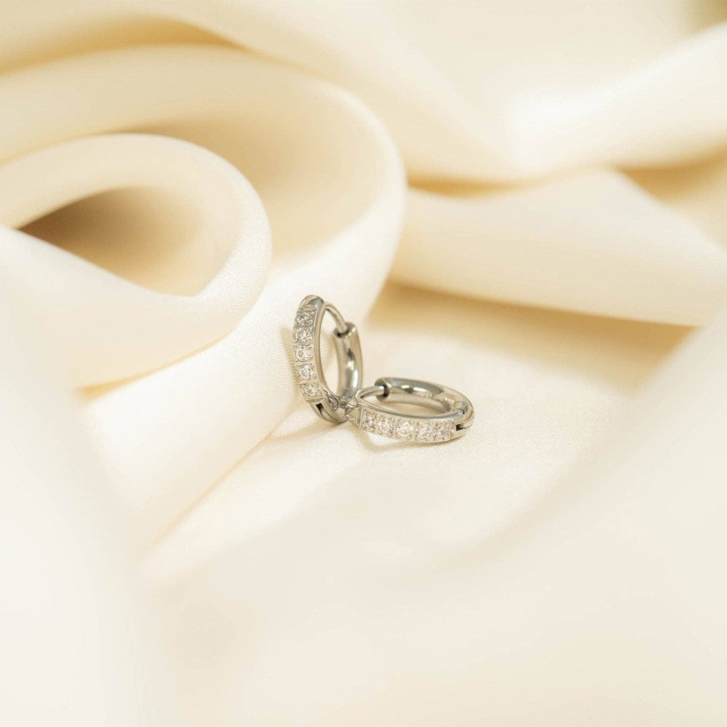 Celeste Stainless Steel Mini Huggie Earrings