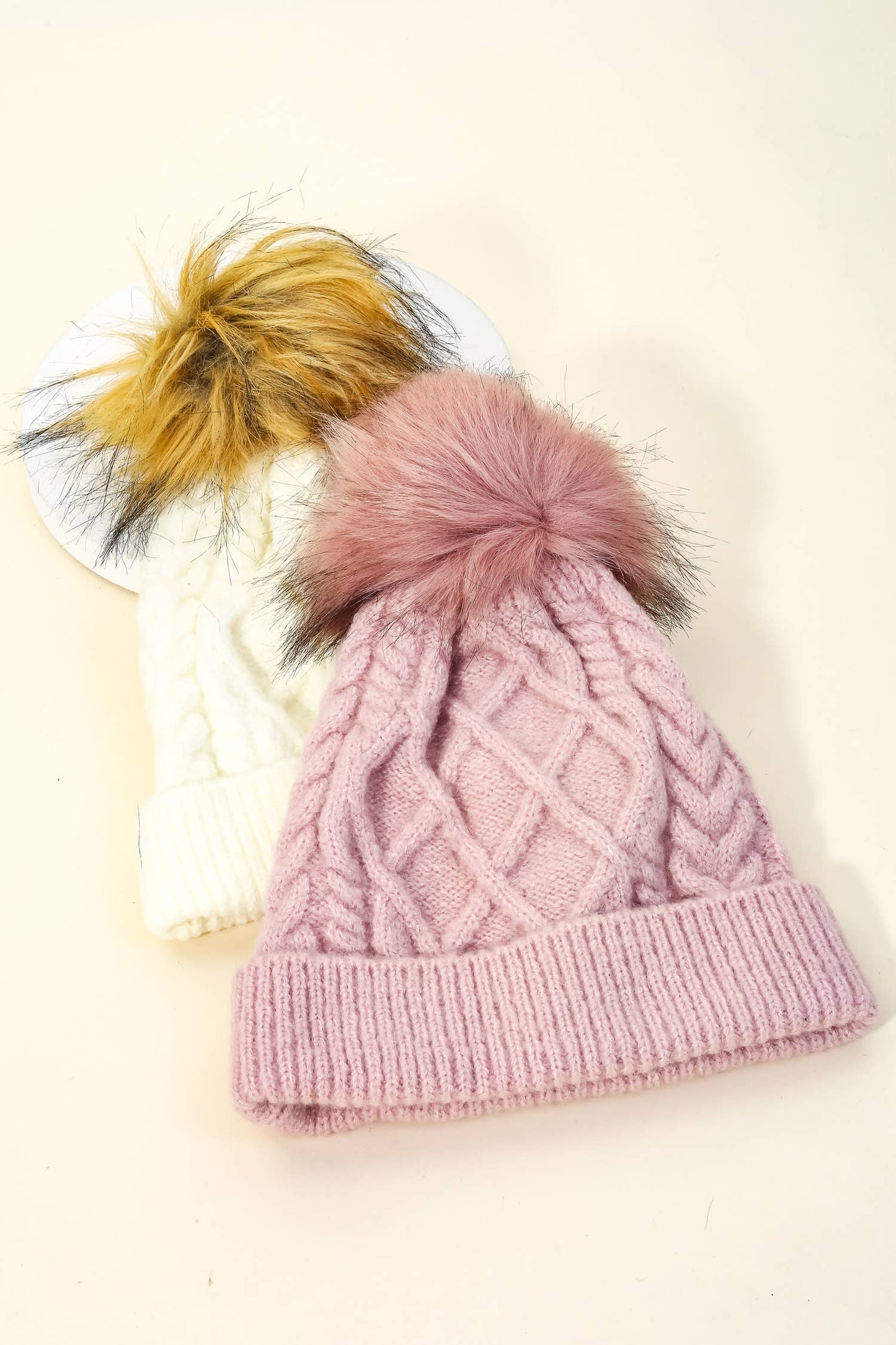 Sugar Snow Cable Knit Beanie