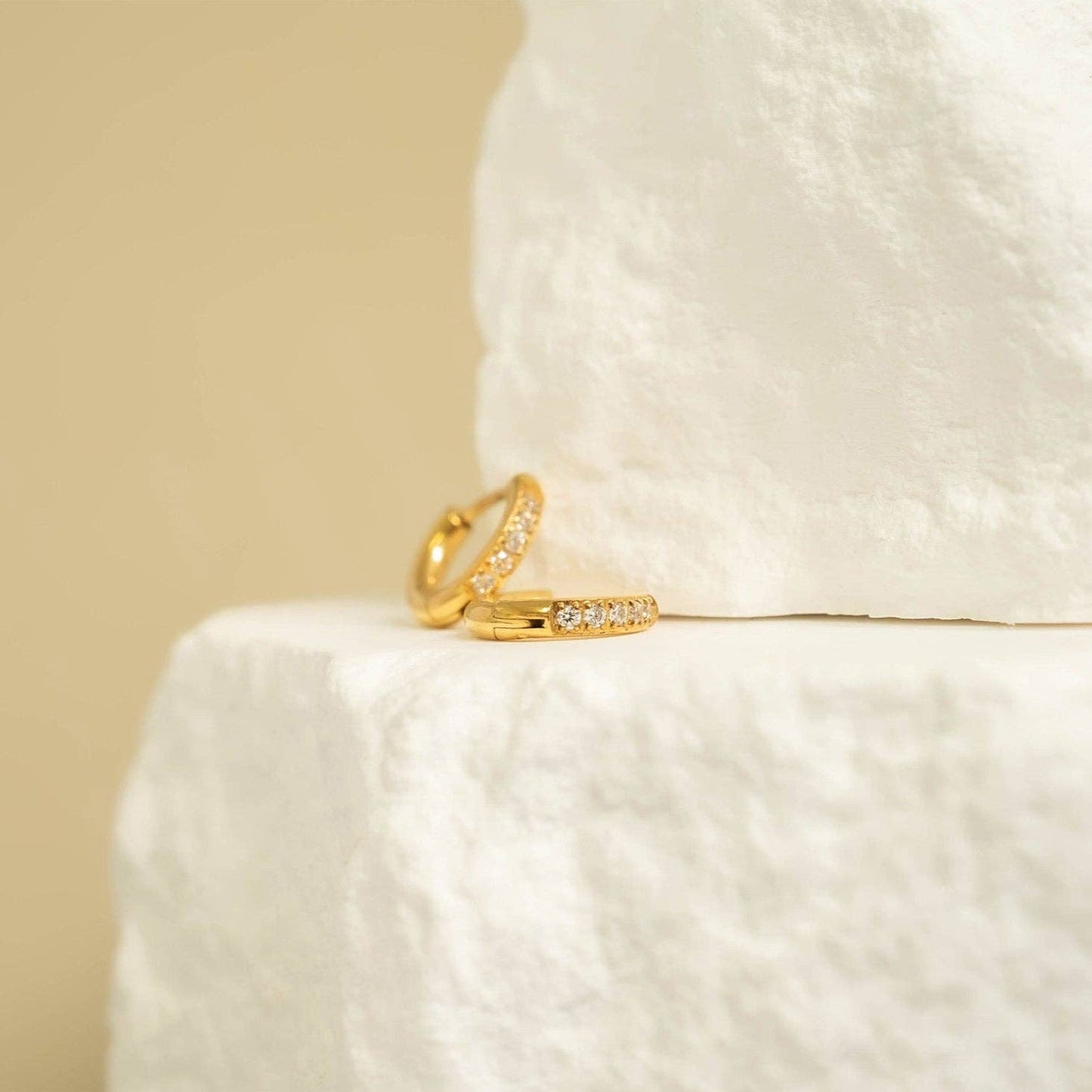 Celeste Stainless Steel Mini Huggie Earrings