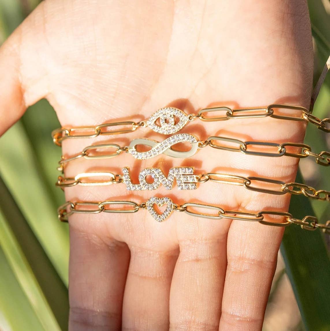 Sweetheart Stainless Steel Paperclip Bracelet