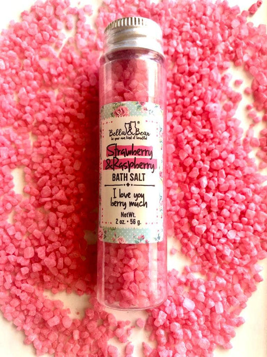 Mini Travel Bath Salts – Sweet Strawberry & Raspberry