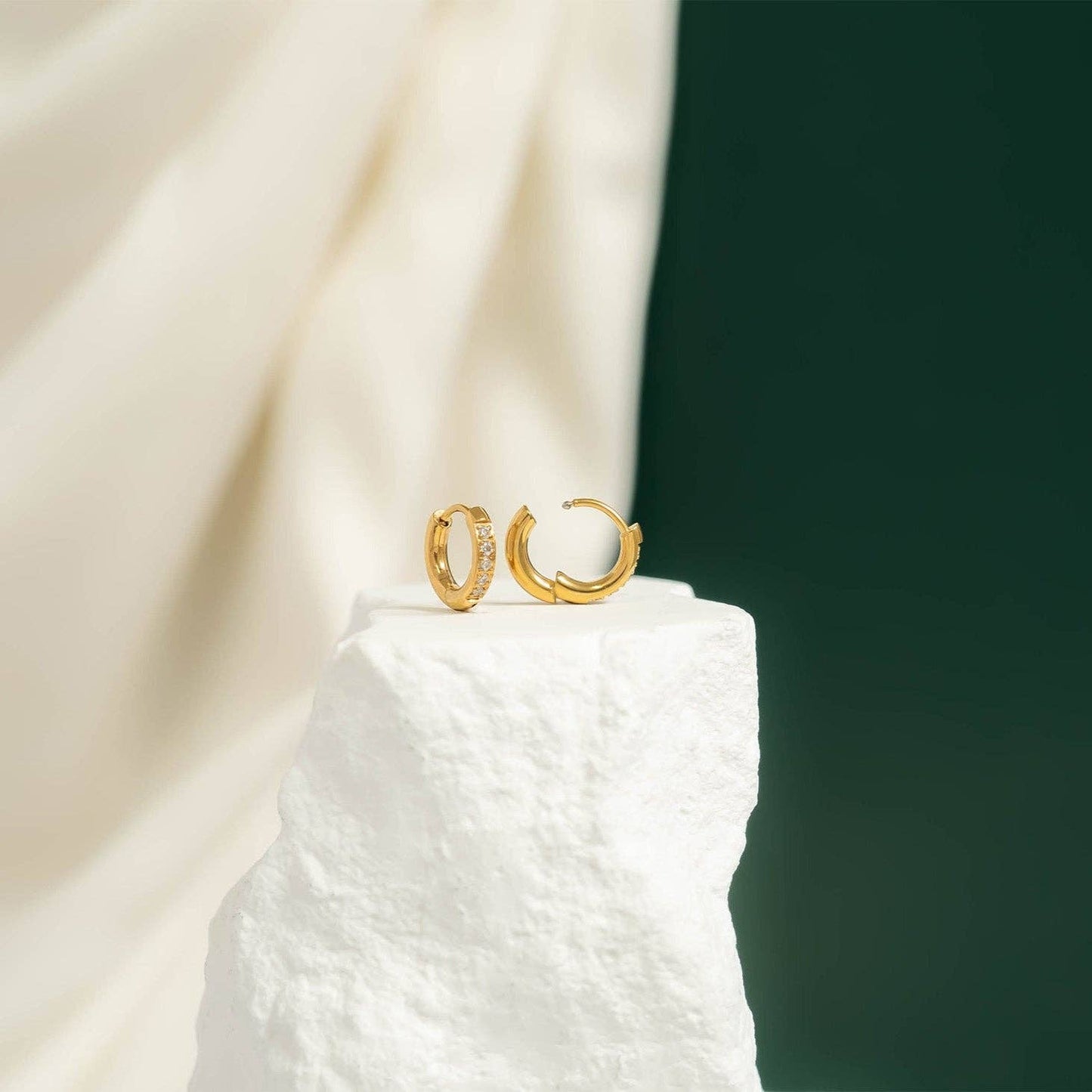 Celeste Stainless Steel Mini Huggie Earrings