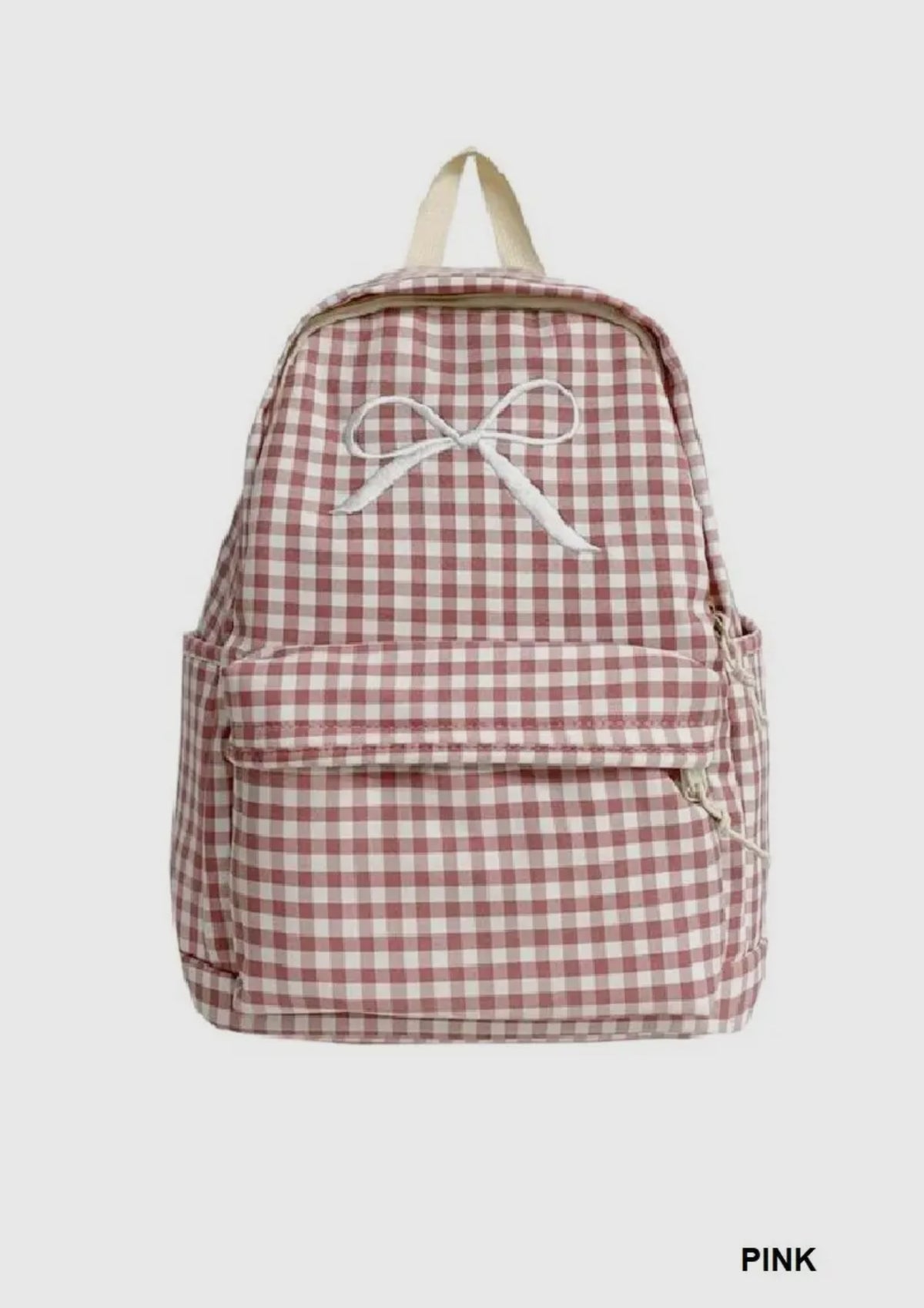 Sweet Bow Checkered Backpack