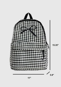 Sweet Bow Checkered Backpack