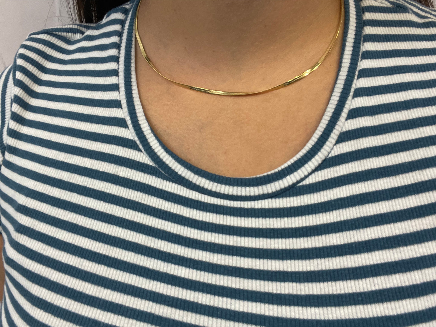 gold herringbone necklace
