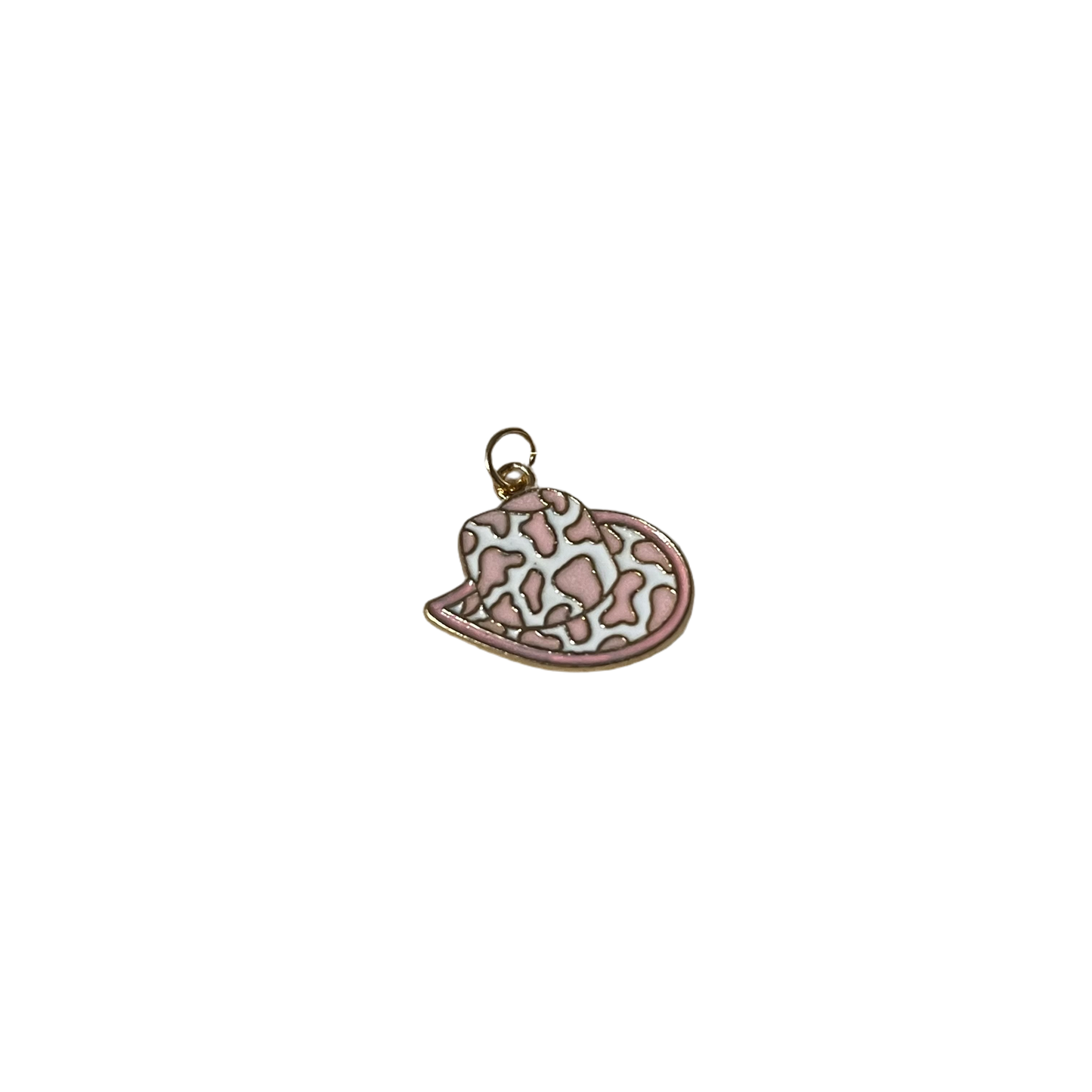 Cowgirl Hat Charm - Pink and White