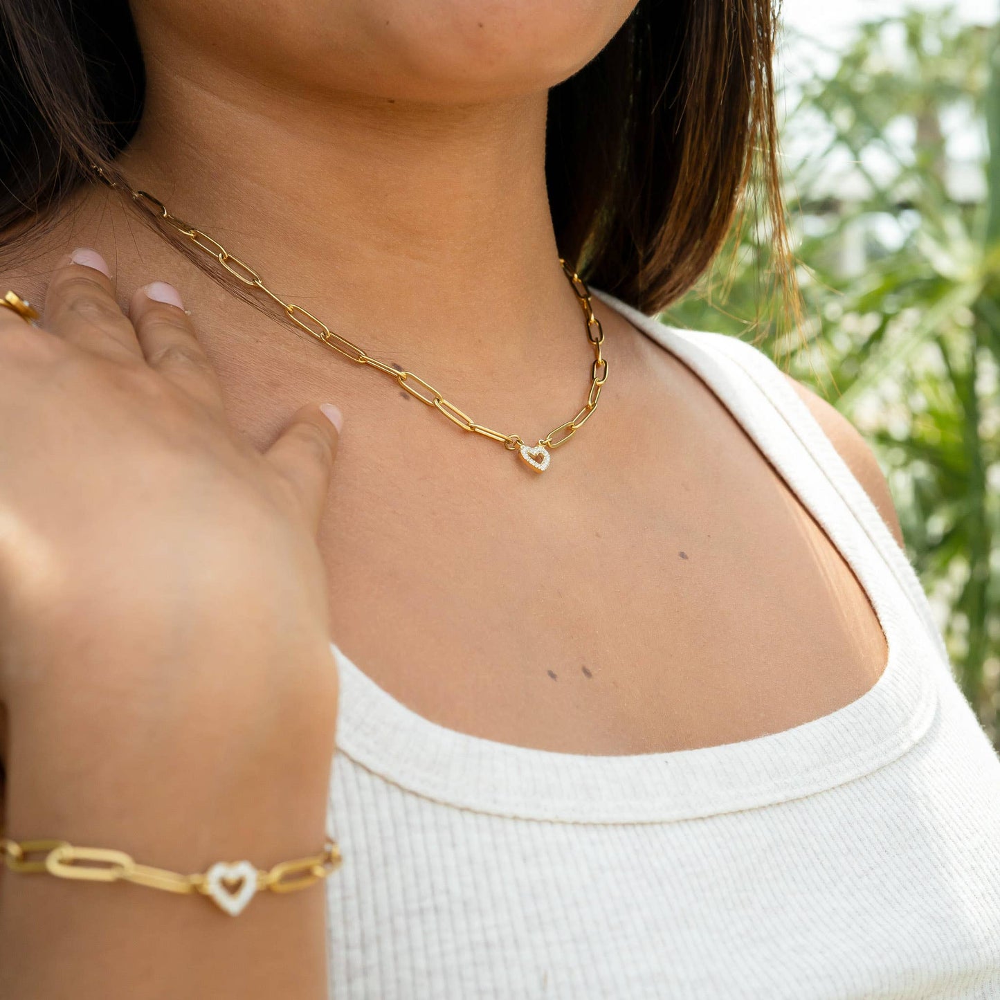 Sweetheart Stainless Steel Paperclip Bracelet