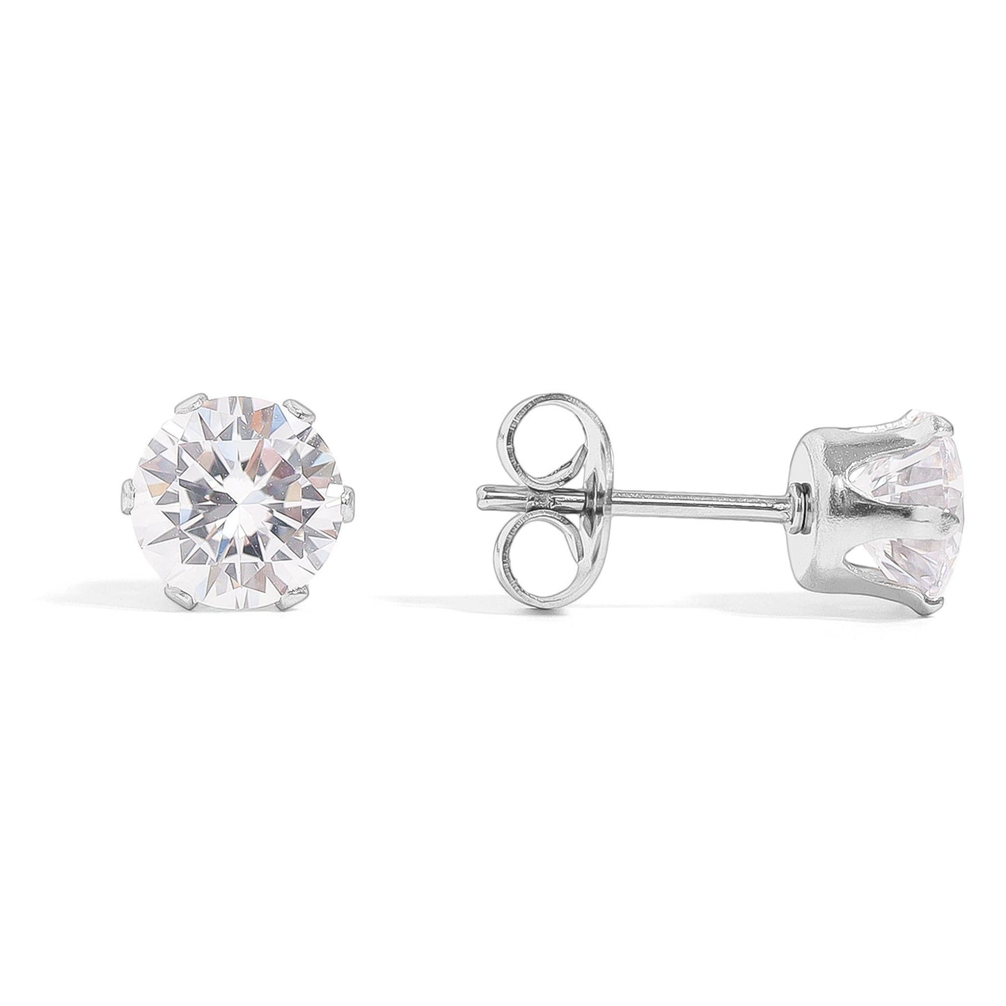 Crystal Dawn Stainless Steel Stud Earrings