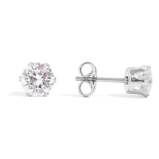 Crystal Dawn Stainless Steel Stud Earrings