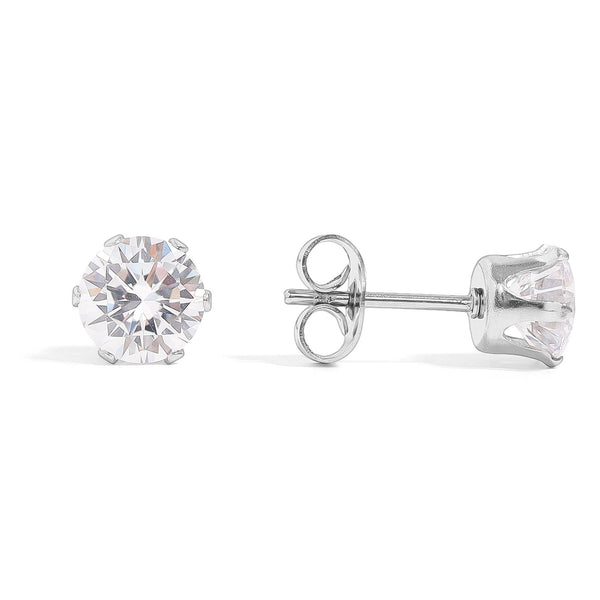 Crystal Dawn Stainless Steel Stud Earrings