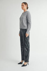 Blackberry Lane Faux Leather Straight-Leg Pants