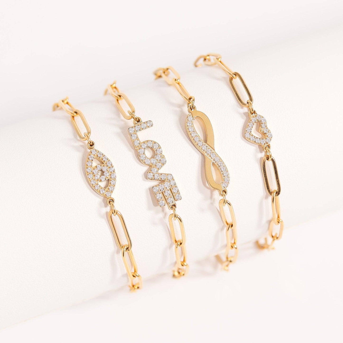 Sweetheart Stainless Steel Paperclip Bracelet