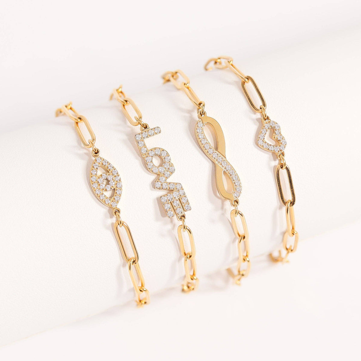 Sweetheart Stainless Steel Paperclip Bracelet