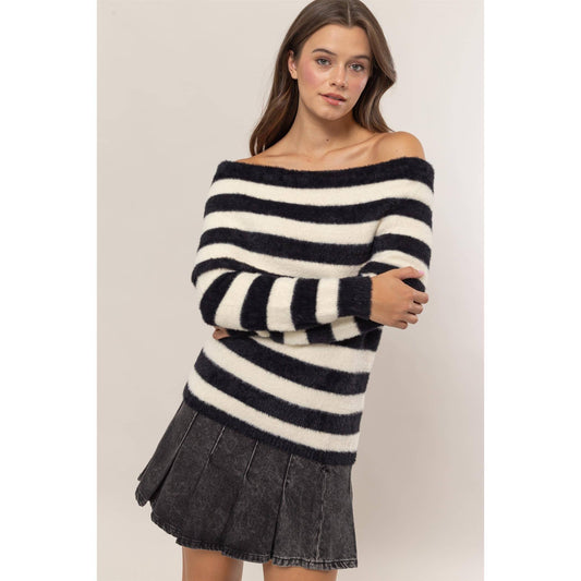 Chilled Mornings Off-Shoulder Sweater