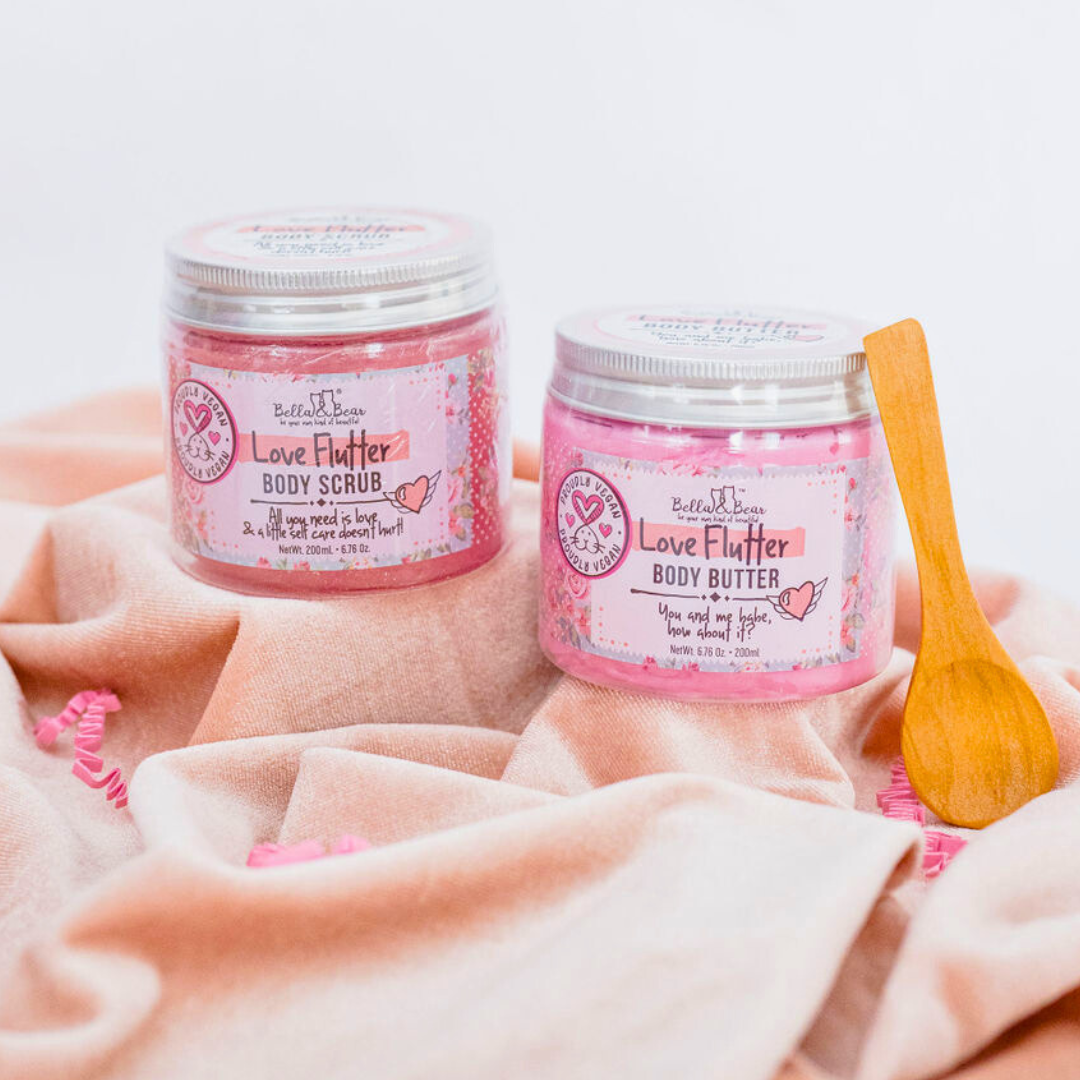 Love Flutter Gift Set | Body Scrub | Body Butter | Women