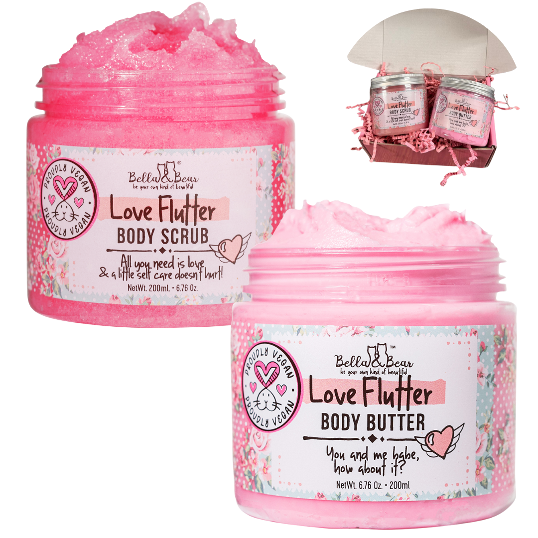Love Flutter Gift Set | Body Scrub | Body Butter | Women