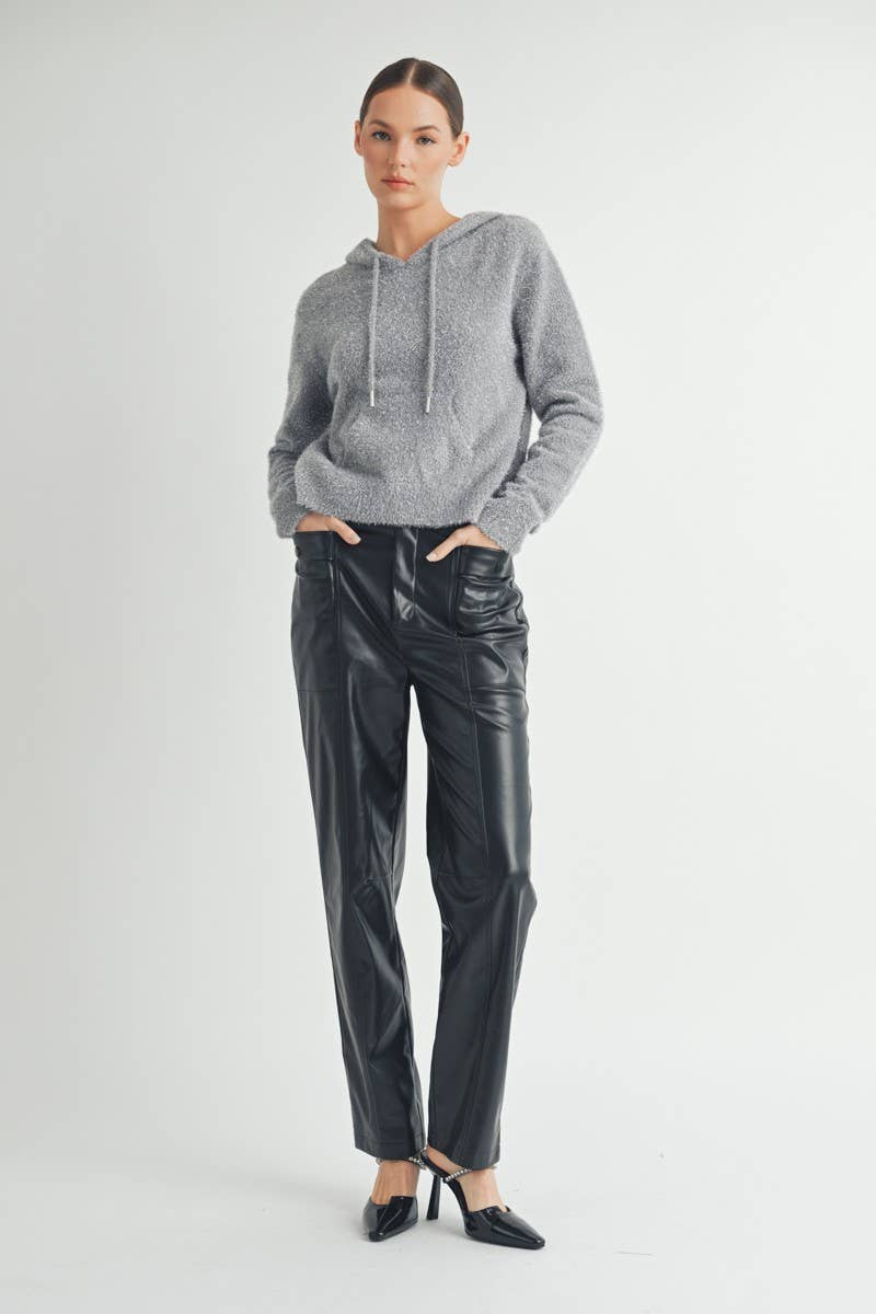 Blackberry Lane Faux Leather Straight-Leg Pants